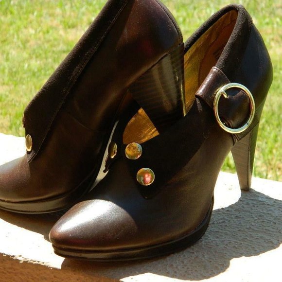 Naughty Monkey Brown Leather Shoe Boots w/Studs ,Size 7 w/box , EUC - Picture 10 of 14